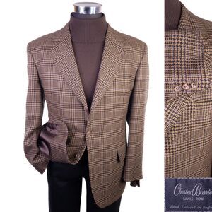 VTG Chester Barrie Windowpane Sport Coat Jacket Blazer 3-Button 42S England Made
